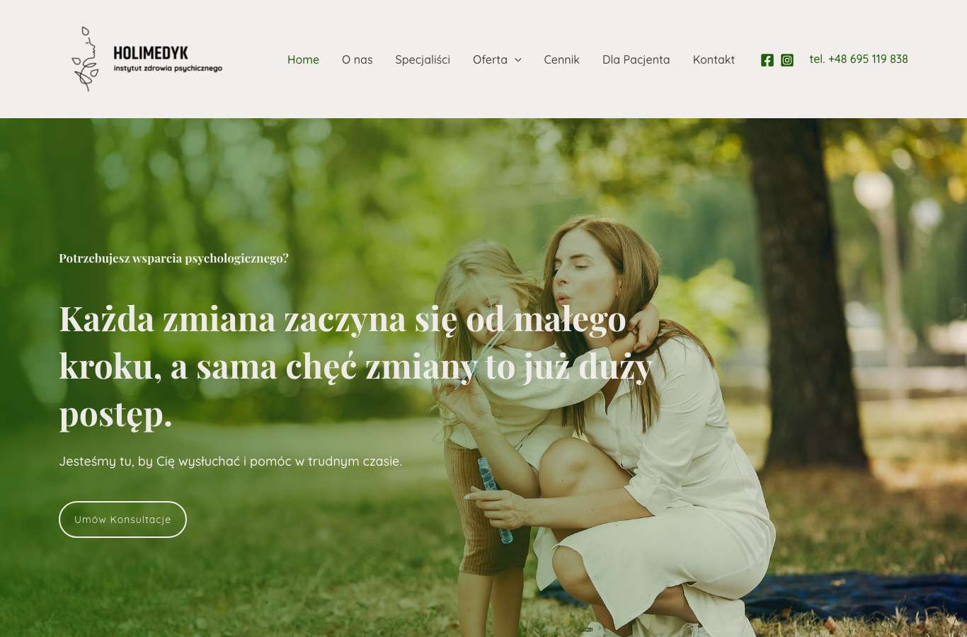 Zrzut strony głównej holimedyk.pl z 25 września 2026