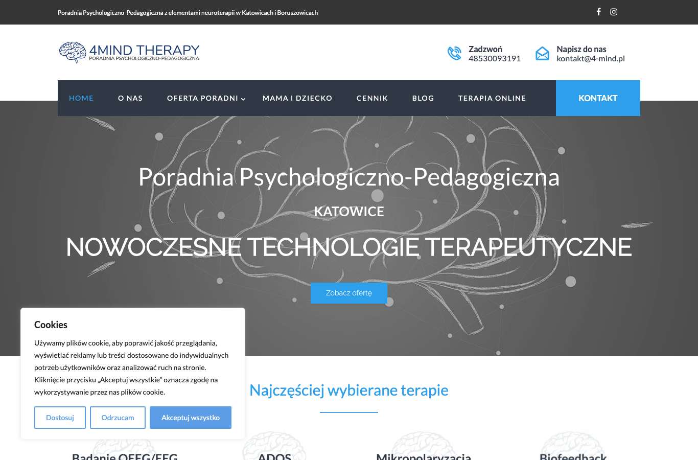 Zrzut strony głównej 4-mind.pl z 25 września 2026