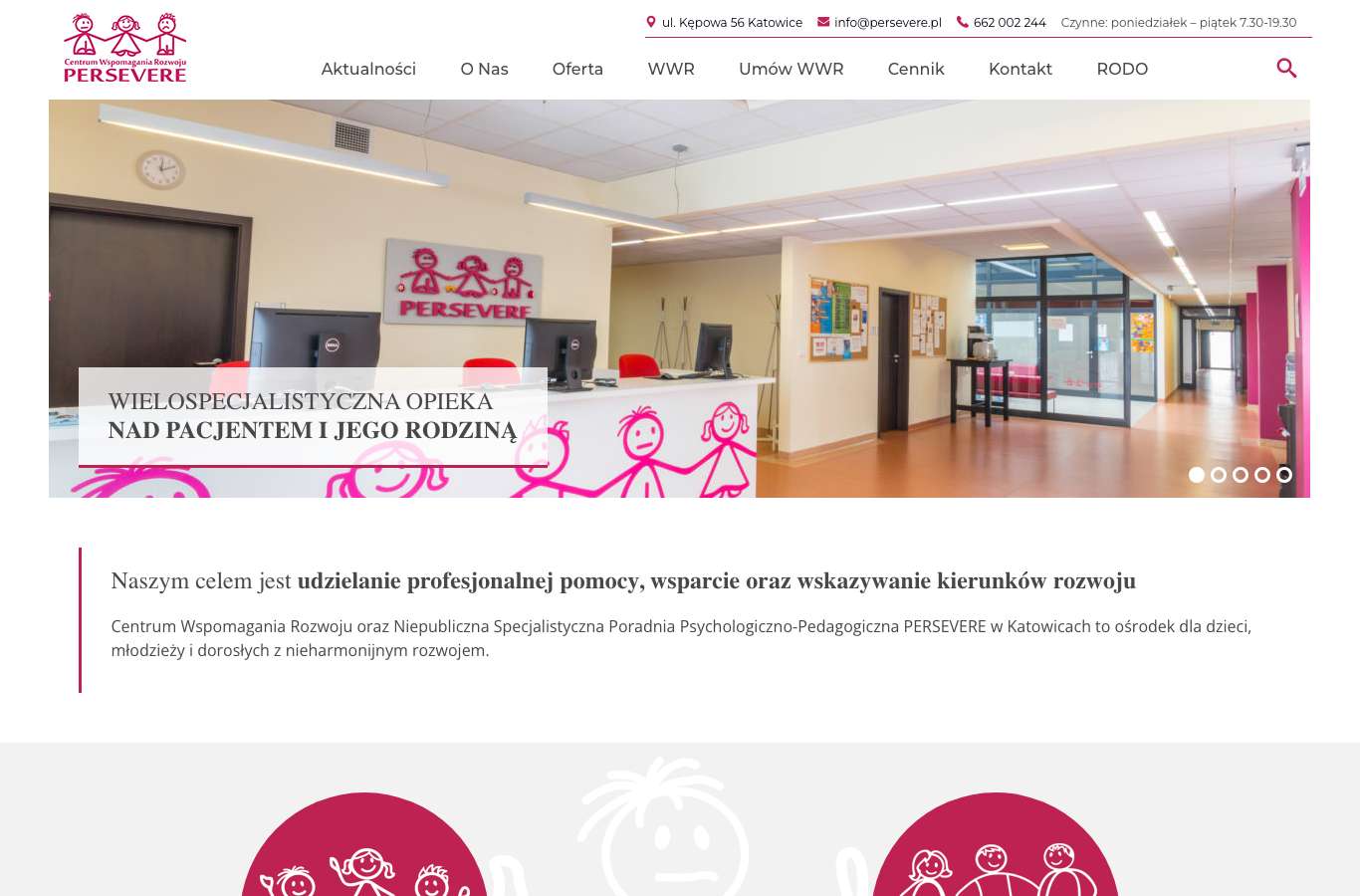 Zrzut strony głównej persevere.pl z 25 września 2026
