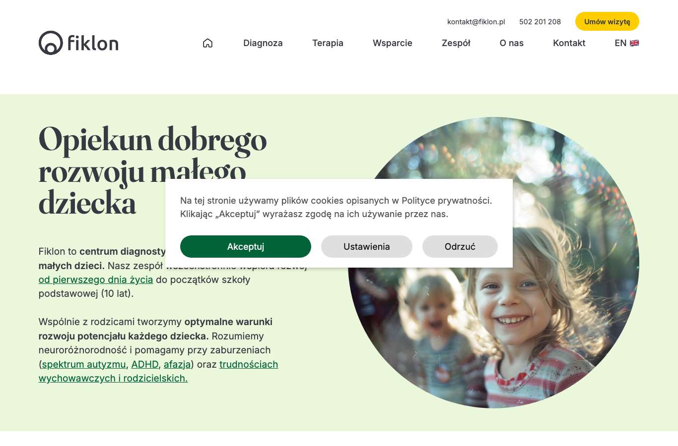Zrzut strony głównej fiklon.pl z 25 września 2026