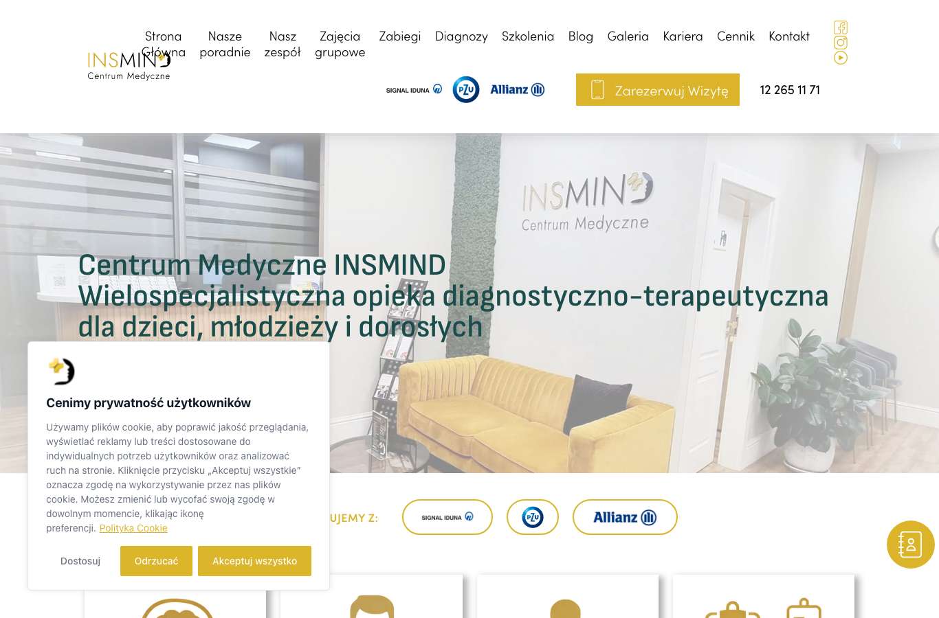 Zrzut strony głównej insmind.pl z 25 września 2026