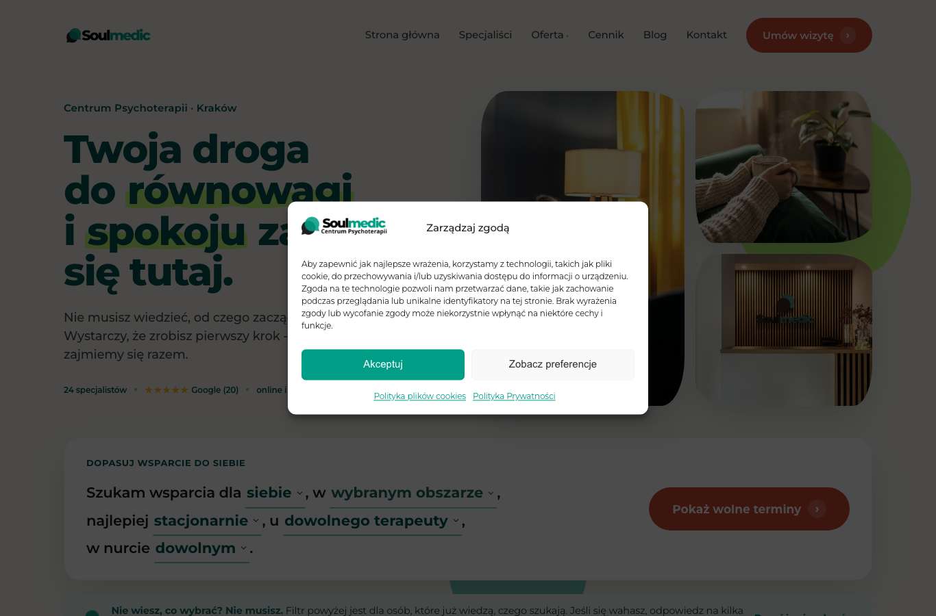 Zrzut strony głównej soulmedic.pl z 25 września 2026