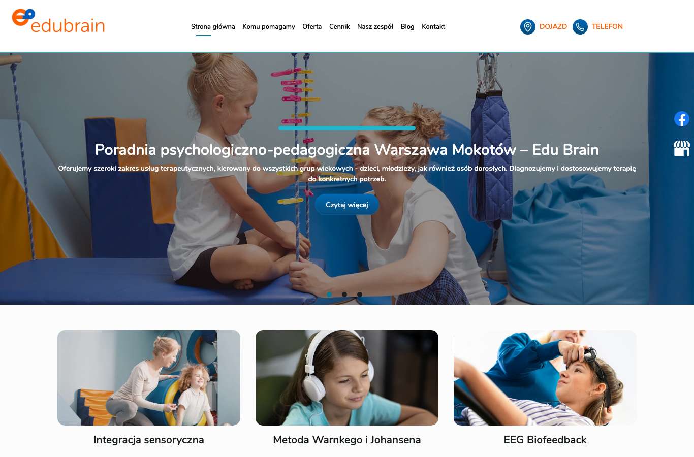 Zrzut strony głównej edubrain.com.pl z 25 września 2026