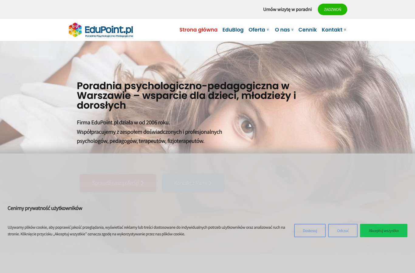Zrzut strony głównej edupoint.pl z 25 września 2026