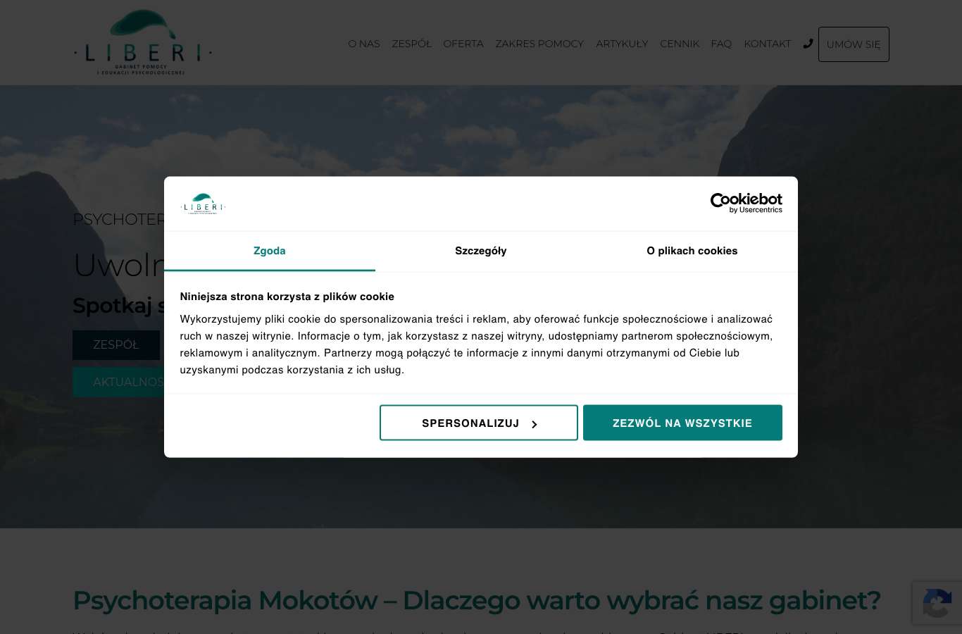 Zrzut strony głównej gabinetliberi.pl z 25 września 2026