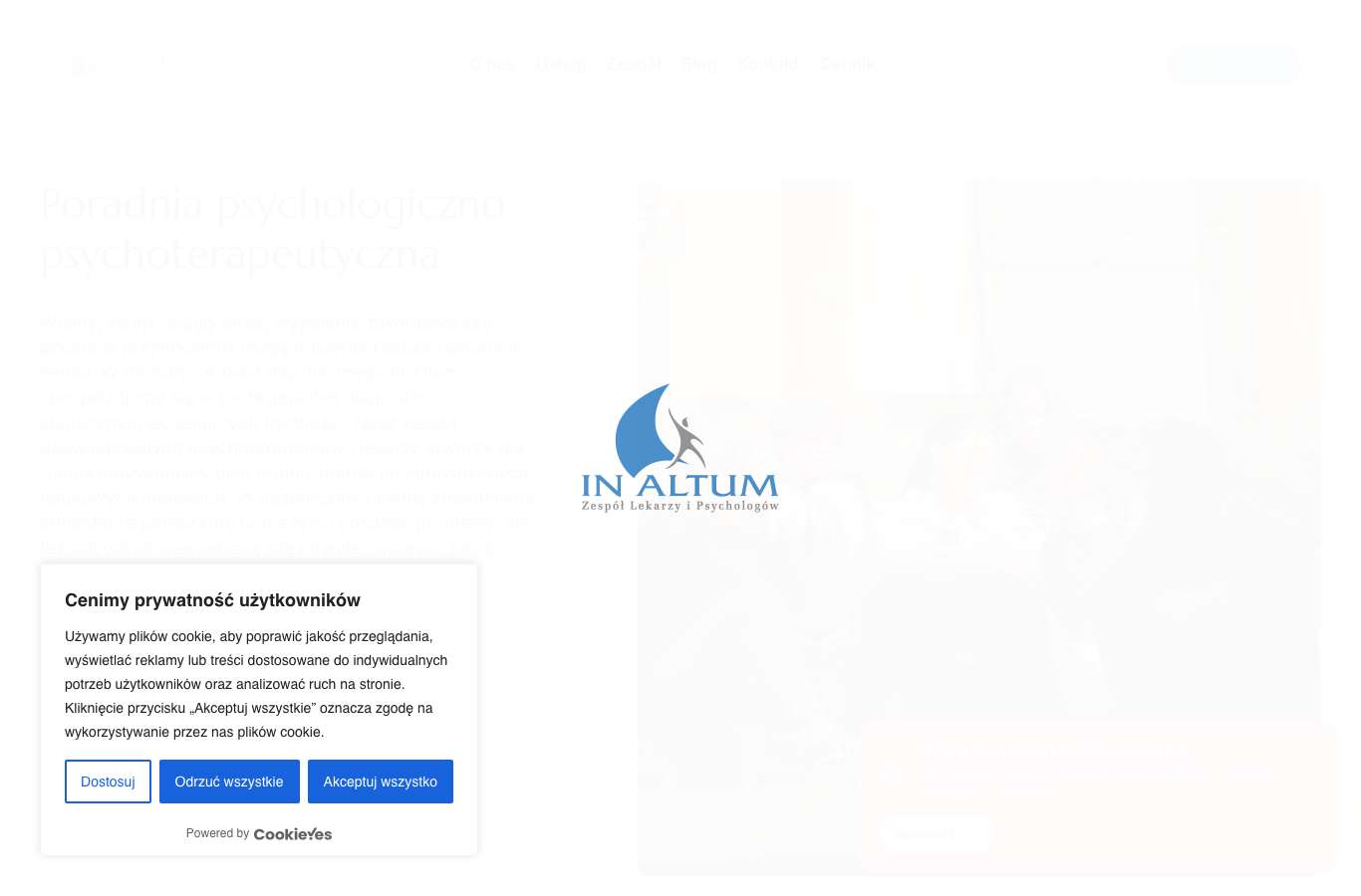 Zrzut strony głównej in-altum.com z 25 września 2026
