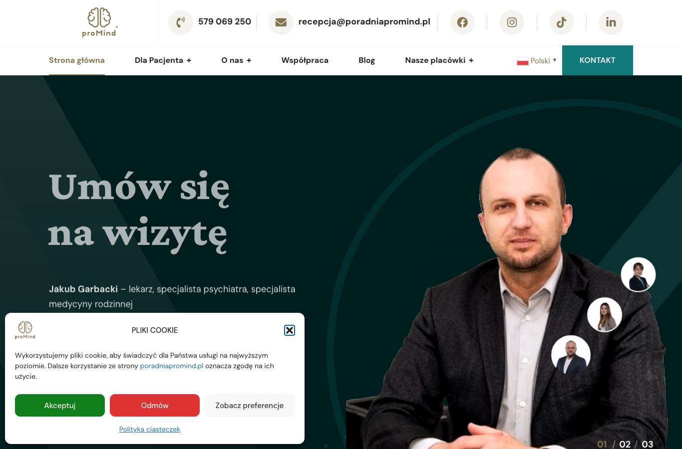 Zrzut strony głównej poradniapromind.pl z 25 września 2026
