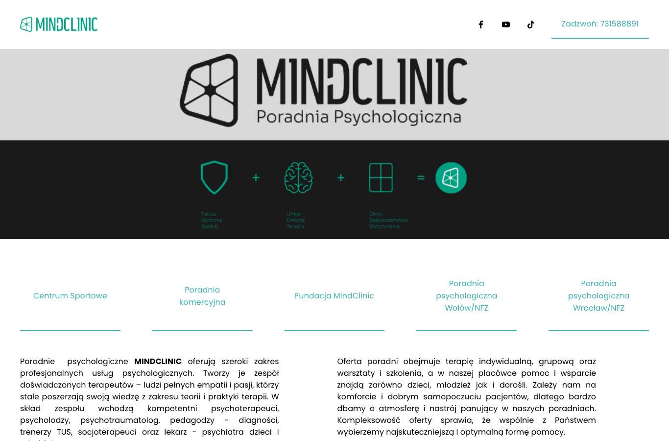 Zrzut strony głównej mindclinic.pro z 25 września 2026